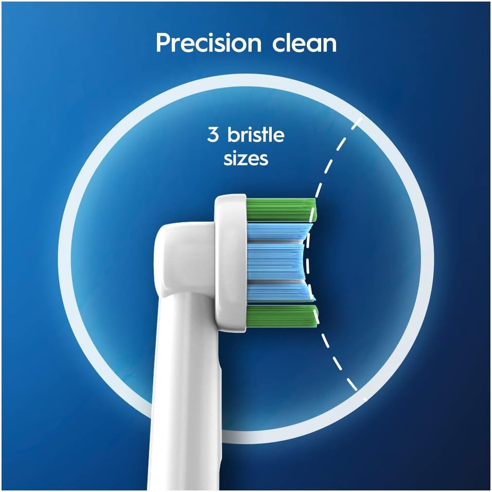 Oral-B Precision Clean Electric Toothbrush Head with CleanMaximiser Technology Excess Plaque Remover Pack of 12 - White