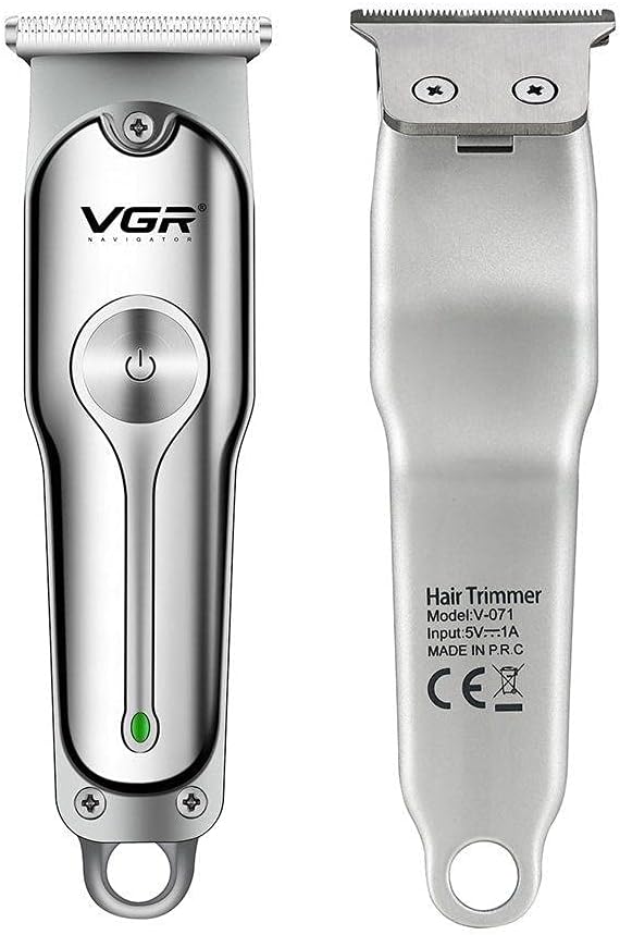Stainless Steel USB Charging Hair Shaving machine with 3 combs - VGR V-071