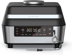 شواية كهربائية داخلية ذكية من Nutricook XL بسعة 8.5 لتر - أسود وفضي