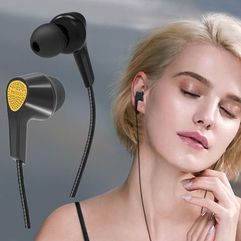 Yesido YH-25 Black Earphones | Clear Sound & Stylish Design