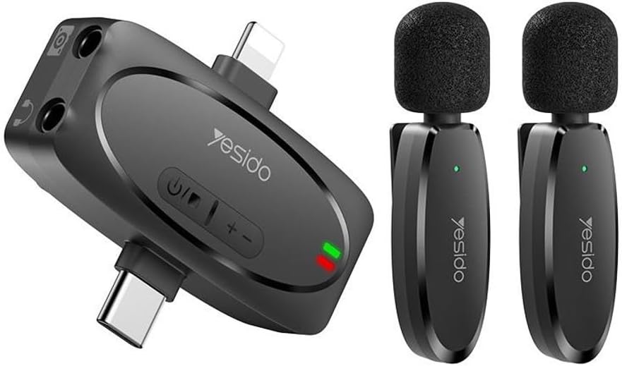 YESIDO KR15 Dual Low-Latency Wireless Lavalier Microphone YESIDO KR15 Dual Low-Latency Wireless Lavalier Microphone