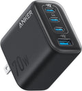 شاحن أنكر زولو 70 واط، 4 منافذ GaN - 3 منافذ USB-C ومنفذ USB-A واحد، شحن سريع لأجهزة ماك بوك، آيفون وسامسونج (النسخة الصينية)