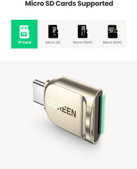 UGREEN قارئ كروت Micro SD إلى USB-C – معدن زنك، سريع ومحمول