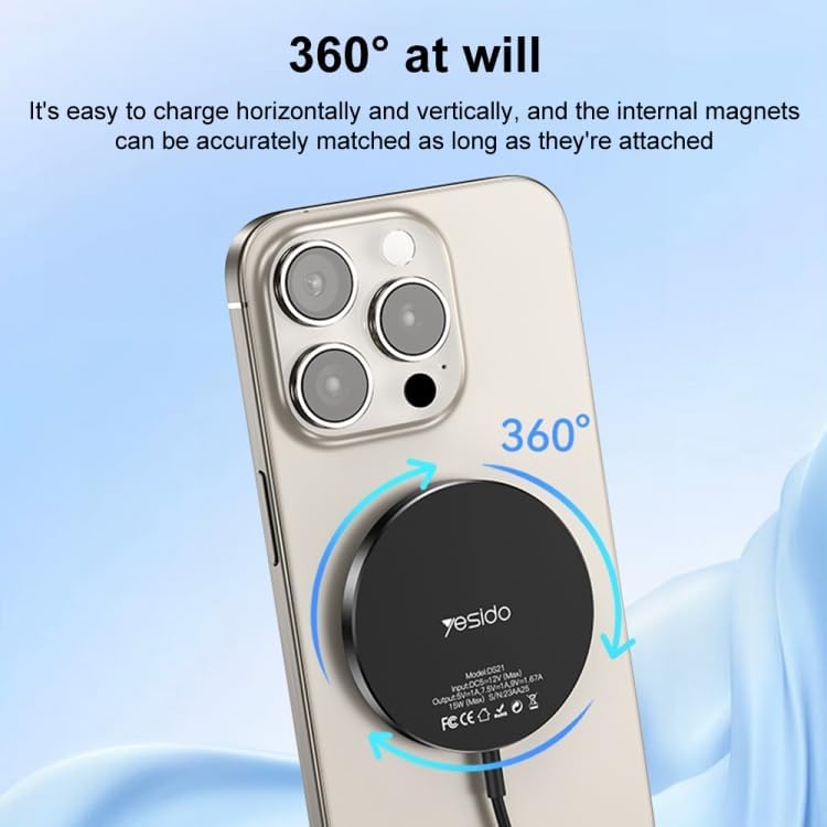 Yesido DS21 MagSafe Wireless Fast Charger 15W - iPhone 15/14 Yesido DS21 MagSafe Wireless Fast Charger 15W - iPhone 15/14