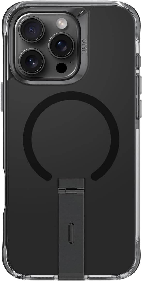 كفر UNIQ ELEVA iPhone 16 Pro 6.3 MagClick مع حامل عمودي أسود