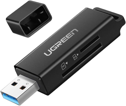 UGREEN قارئ كروت SD/MicroSD USB 3.0 مزدوج الفتحة – سريع ومحمول