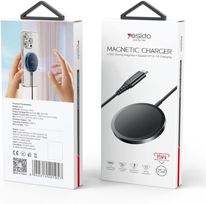 Yesido DS21 MagSafe Wireless Fast Charger 15W - iPhone 15/14 Yesido DS21 MagSafe Wireless Fast Charger 15W - iPhone 15/14