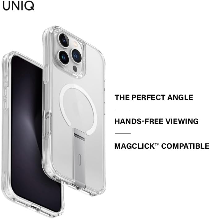 UNIQ HYBRID IPHONE 16 PRO (2024) 6.9 MAGCLICK CHARGING ELEVA WITH VERTICAL STAND - LUCENT (CLEAR) UNIQ HYBRID IPHONE 16 PRO (2024) 6.9 MAGCLICK CHARGING ELEVA WITH VERTICAL STAND - LUCENT (CLEAR)