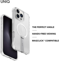 UNIQ HYBRID IPHONE 16 PRO (2024) 6.9 MAGCLICK CHARGING ELEVA WITH VERTICAL STAND - LUCENT (CLEAR)