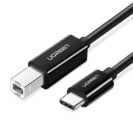 يوجرين – كابل طابعة USB-C إلى USB-B 2.0 بطول 1 متر (أسود)