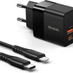 Mcdodo USB & USBC 20W Charger & Lightning Cable - Black