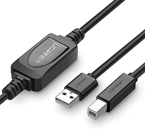 كابل طابعة نشط USB 2.0 A Male إلى B Male من UGREEN بطول 10 أمتار (أسود) 10374 