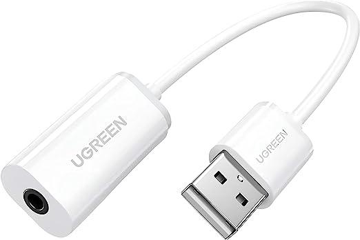 UGREEN USB A Male to 3.5 mm Aux Cable (White) 30712