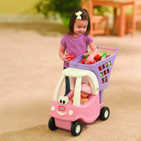 Little Tikes Princess Cozy Shopping Cart – Kids Pretend Play Grocery Cart