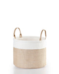 Madame Coco Eva Round Laundry Basket – Beige Fabric Storage Hamper