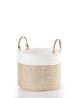 Madame Coco Eva Round Laundry Basket – Beige Fabric Storage Hamper