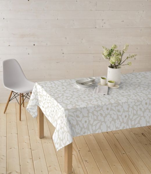 Finesse Euronap Naves 140cm Tablecloth – White & Beige