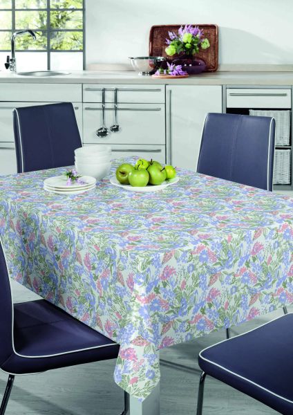 Finesse Lola Fairy Garden 140cm Tablecloth – Blue & Pink