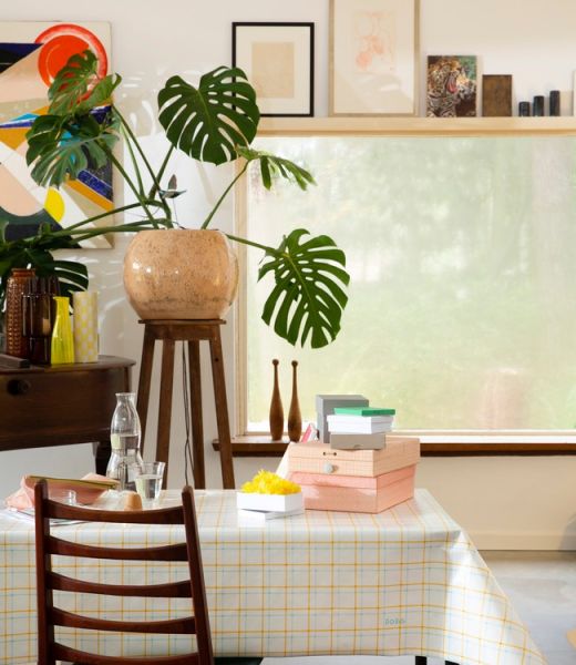 Finesse Lola Check 140cm Tablecloth – Green & Orange