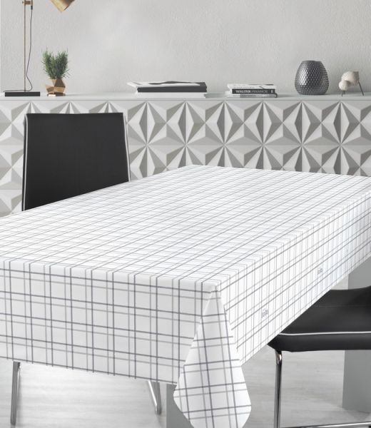 Finesse Lola Check 140cm Tablecloth – Gray & White