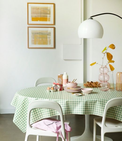 Finesse Lola Chiwy 140cm Tablecloth – Green & White