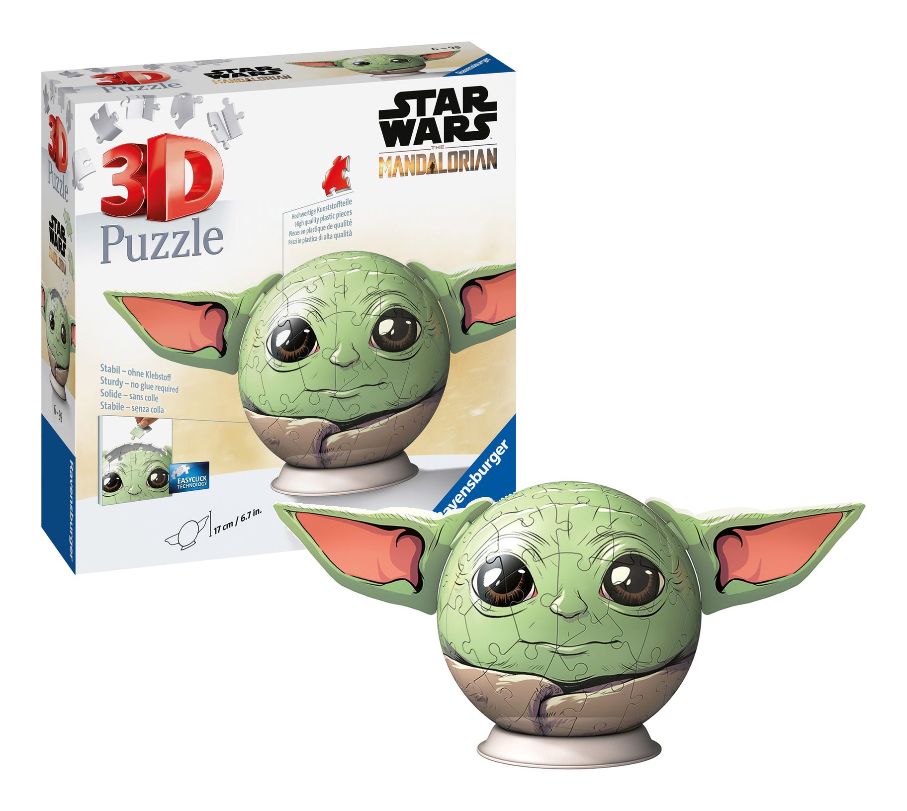 Ravensburger Star Wars Grogu with Ears 72 Piece 3D Puzzle Ball