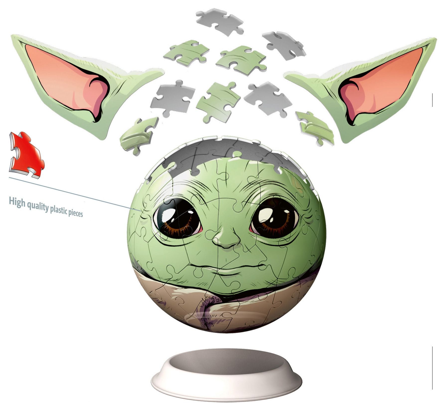 Ravensburger Star Wars Grogu with Ears 72 Piece 3D Puzzle Ball