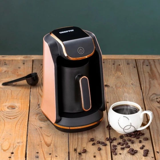 Geepas Turkish Coffee Maker 250ml with Touch Control, Heat-Resistant Cup & Auto Safety System 600W