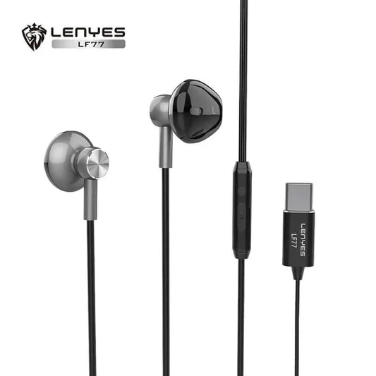 Lenyes LF77 Type-C Earphones – HiFi Sound & Built-in Mic Lenyes LF77 Type-C Earphones – HiFi Sound & Built-in Mic