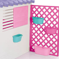 Dolu Garden Playhouse with Fence – Pink | Girls Outdoor Play House