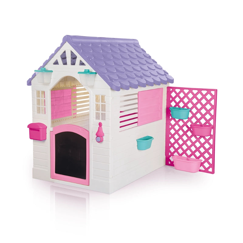 بيت ألعاب Dolu مع سياج وردي للأطفال للبنات