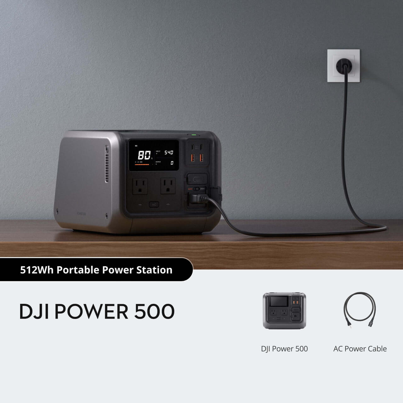 DJI Power 500 Portable Power Station 512Wh Black - Product View 2
