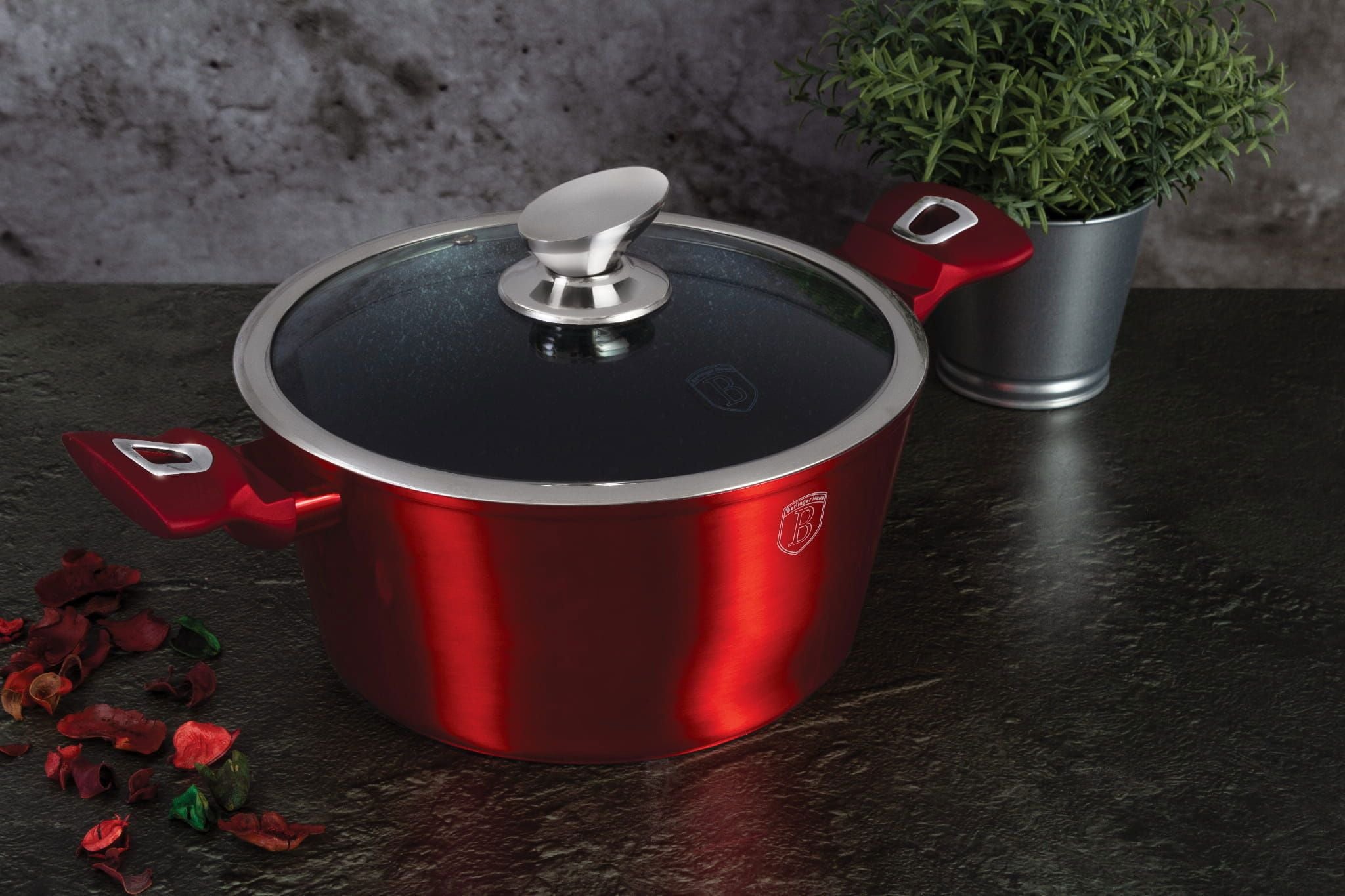Berlinger Haus 20cm Casserole with Lid – Burgundy