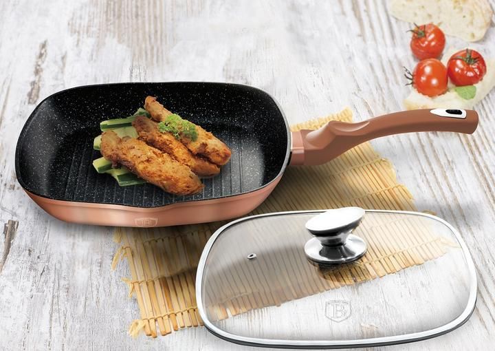 Berlinger Haus 28cm Grill Pan with Lid – Rose Gold