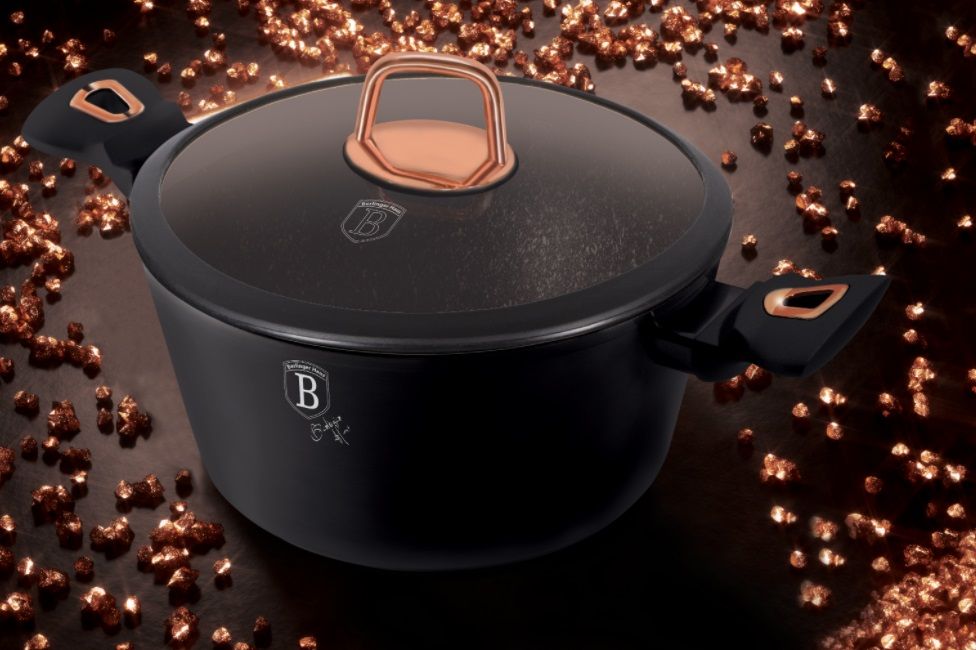 طنجرة Berlinger Haus بغطاء 28 سم - بلاك روز طنجرة Berlinger Haus بغطاء 28 سم - بلاك روز