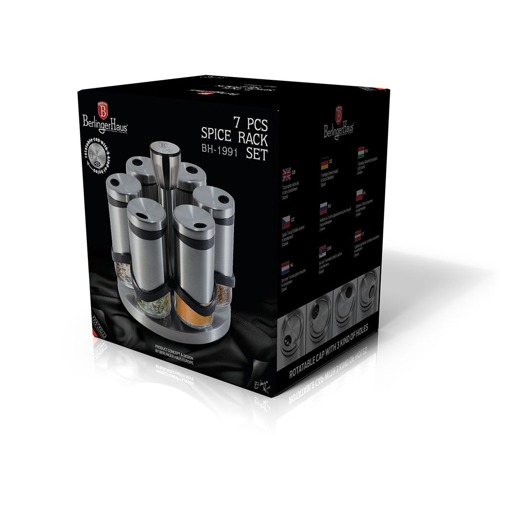 Berlinger Haus 7-Piece Spice Set – Durable Steel Design
