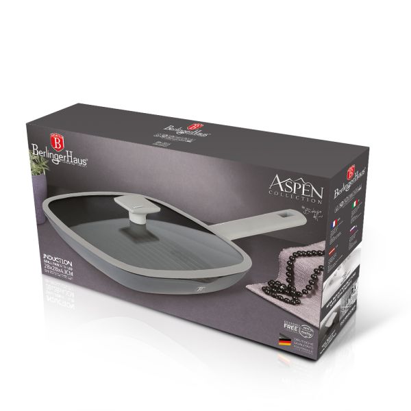 Berlinger Haus 28cm Grill Pan with Lid – Aspen Grey