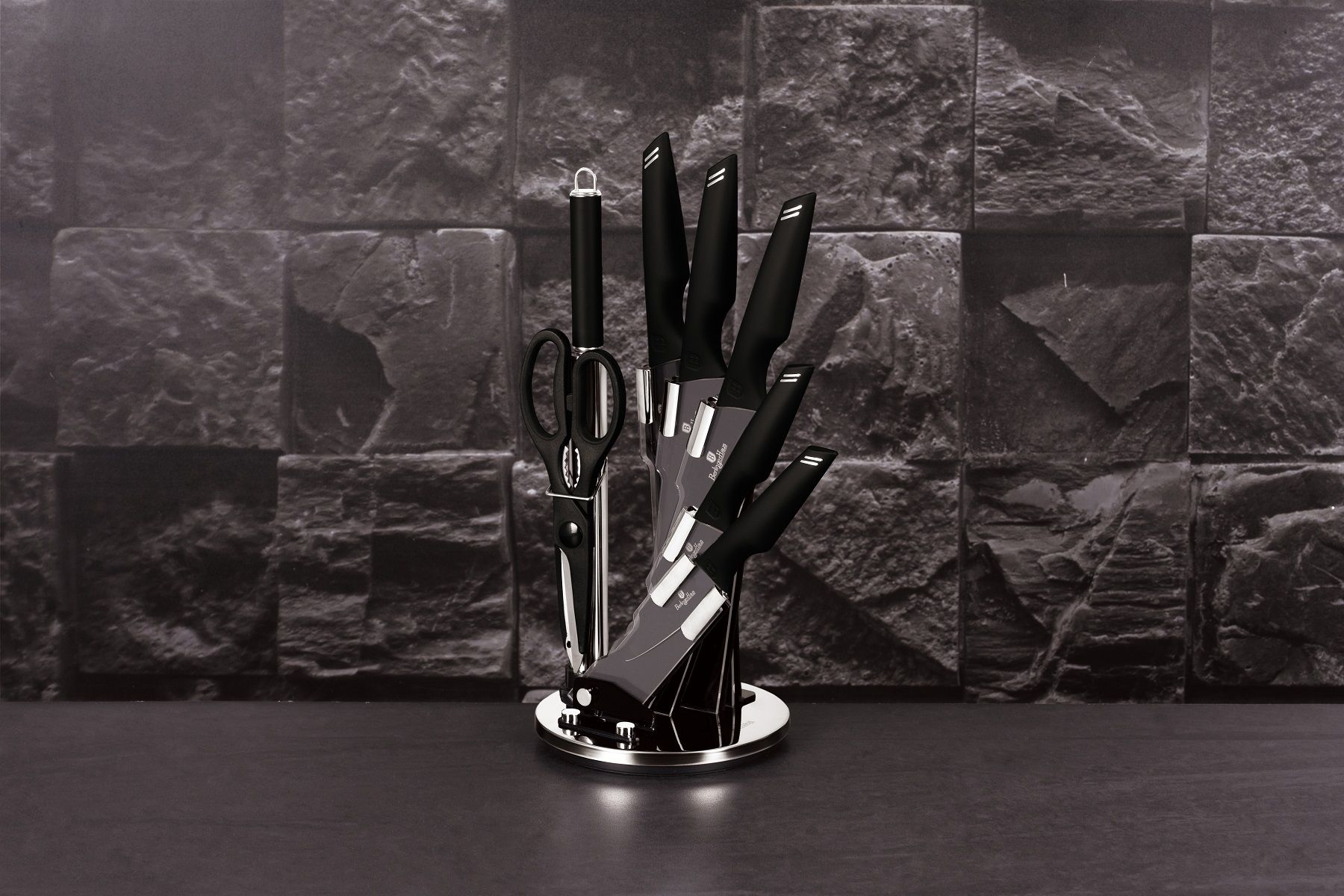 Berlinger Haus 8-Piece Knife Set – Black Silver