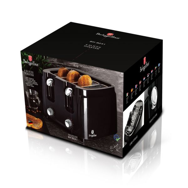 Berlinger Haus 4-Slice Toaster – Elegant Black Silver