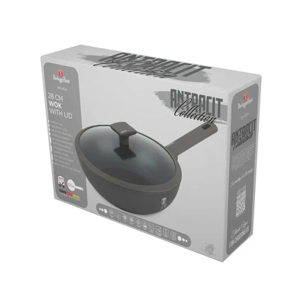 Berlinger Haus 28cm Deep Frying Pan with Lid – Anthracite