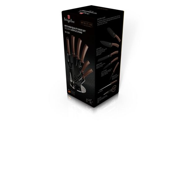 Berlinger Haus 8-Piece Knife Set with Stand - Rose Gold