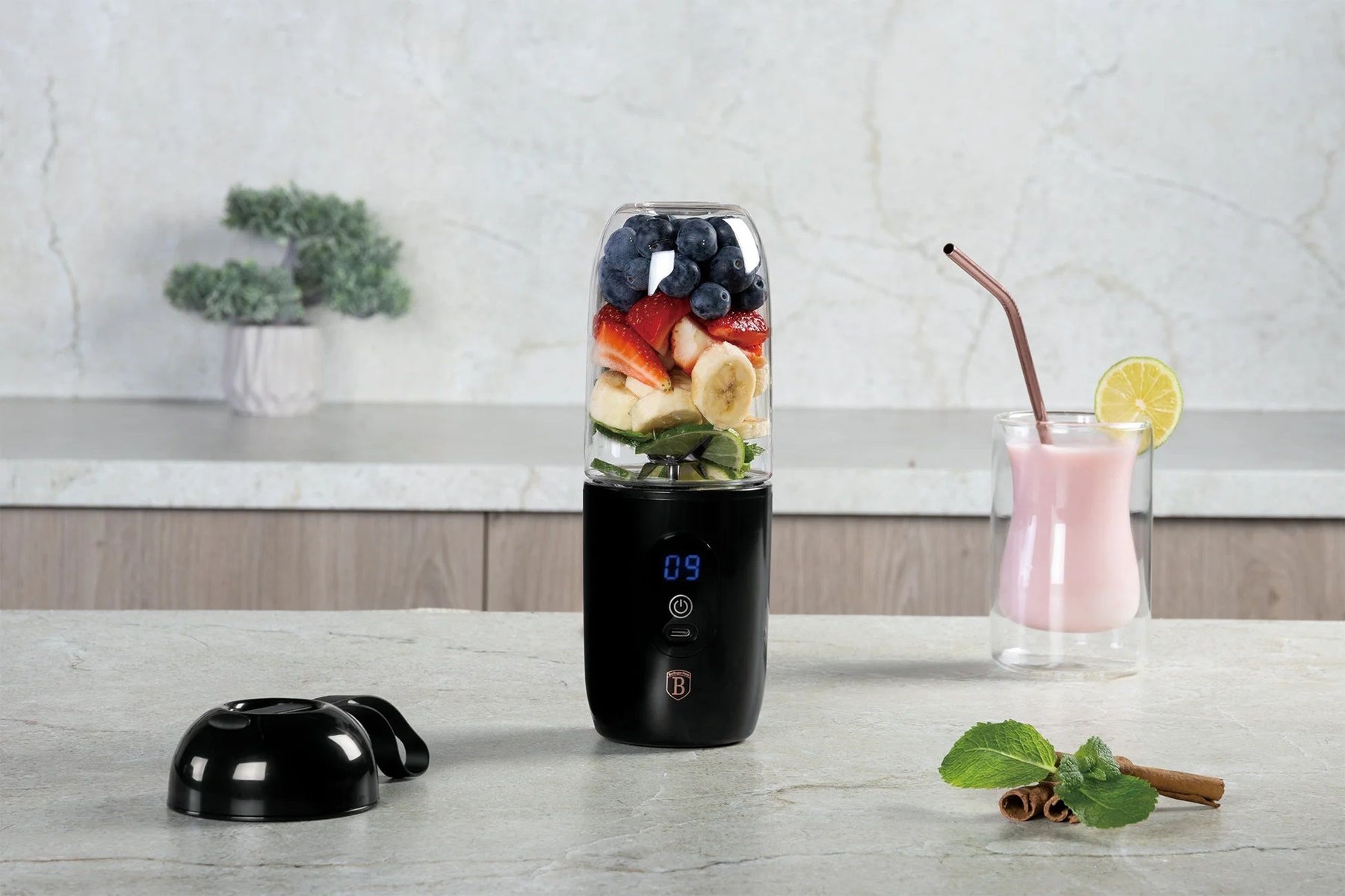 Berlinger Haus USB Blender – Black-Rose Berlinger Haus USB Blender – Black-Rose