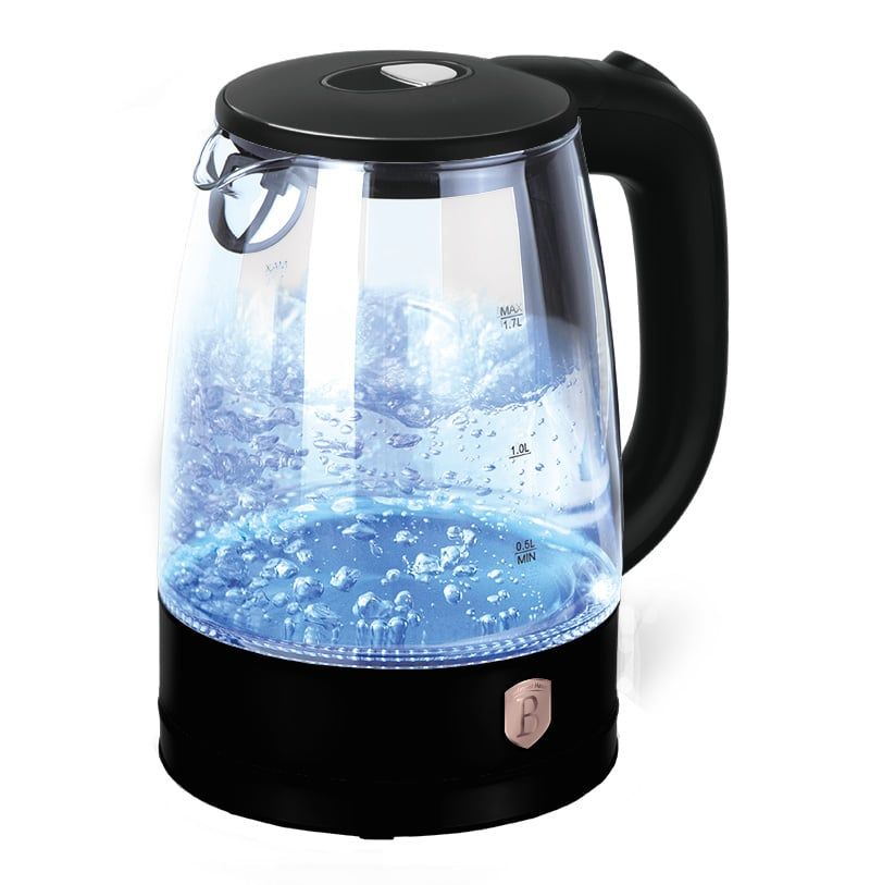 Berlinger Haus 1.7L Electric Glass Kettle – Rose Gold