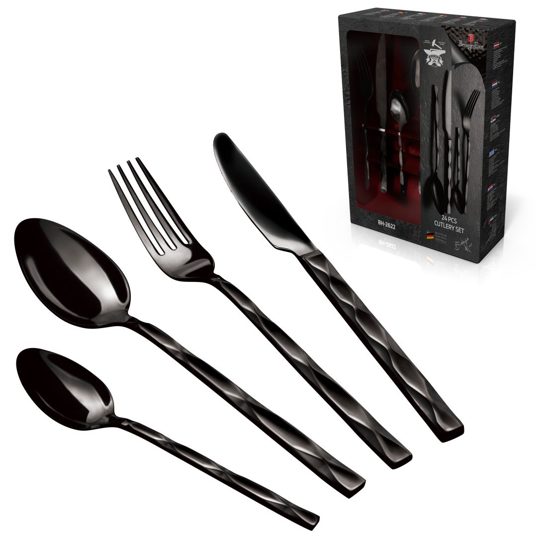 Berlinger Haus 24-Piece Cutlery Set - Black
