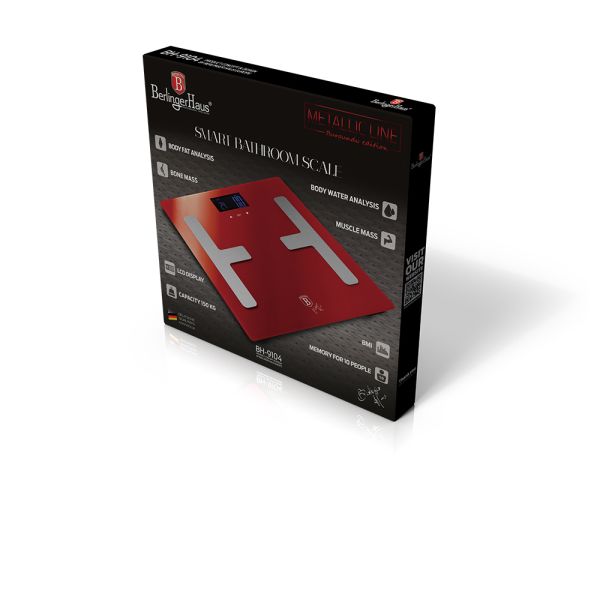 Berlinger Haus Weight & Body Fat Scale - Maroon