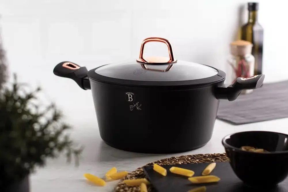 Berlinger Haus 24cm Casserole with Lid - Black-Rose