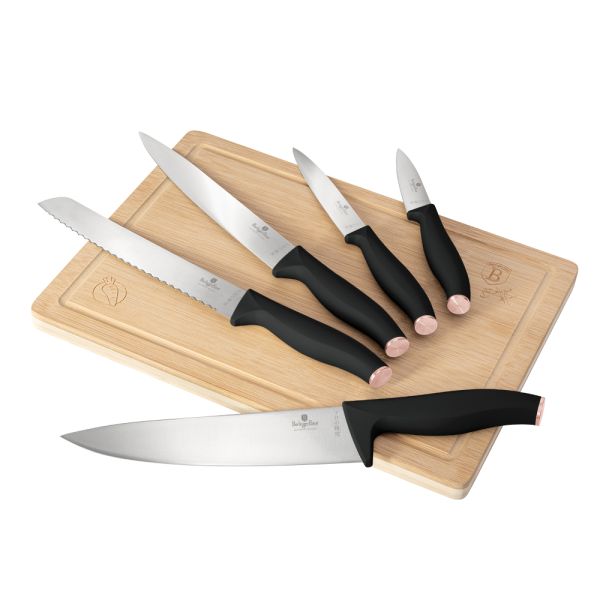 Berlinger Haus 6-Piece Knife & Cutting Board Set – Rose Gold