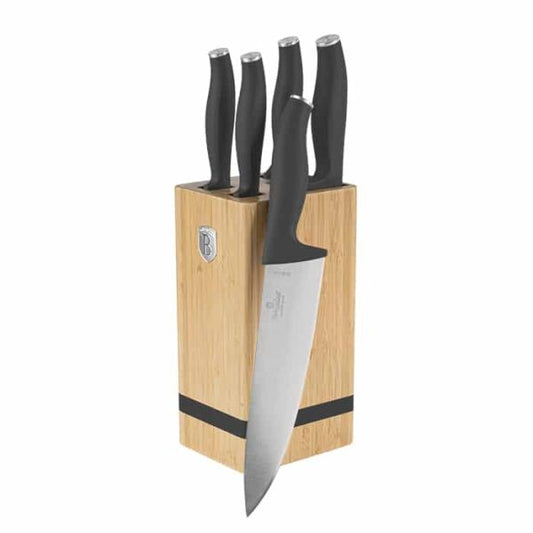 Berlinger Haus 6-Piece Knife Set with Stand – Anthracite