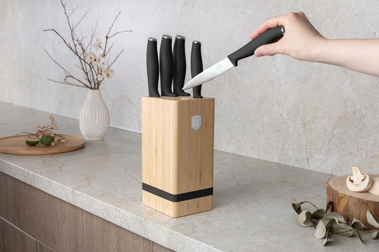 Berlinger Haus 6-Piece Knife & Stand Set – Matte Black