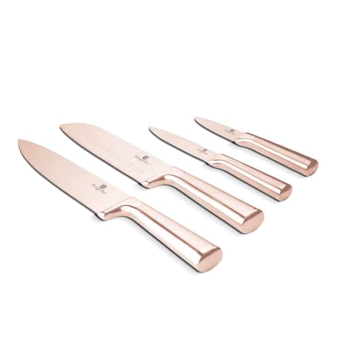 Berlinger Haus 4-Piece Stainless Steel Knife Set – Pink Gold